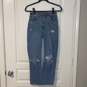 Abercrombie Curve Love Ultra High Rise Ankle Straight Jeans